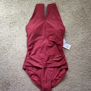Kona Sol Red One-Piece Swimsuit